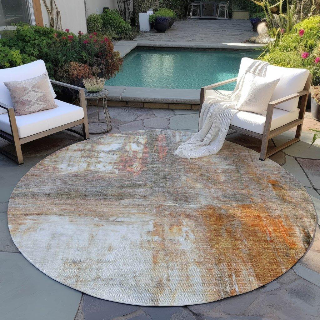 LOOMLAN Rugs Nocturne Orange Washable Indoor-Outdoor Rug