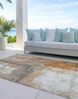 LOOMLAN Rugs Nocturne Orange Washable Indoor-Outdoor Rug