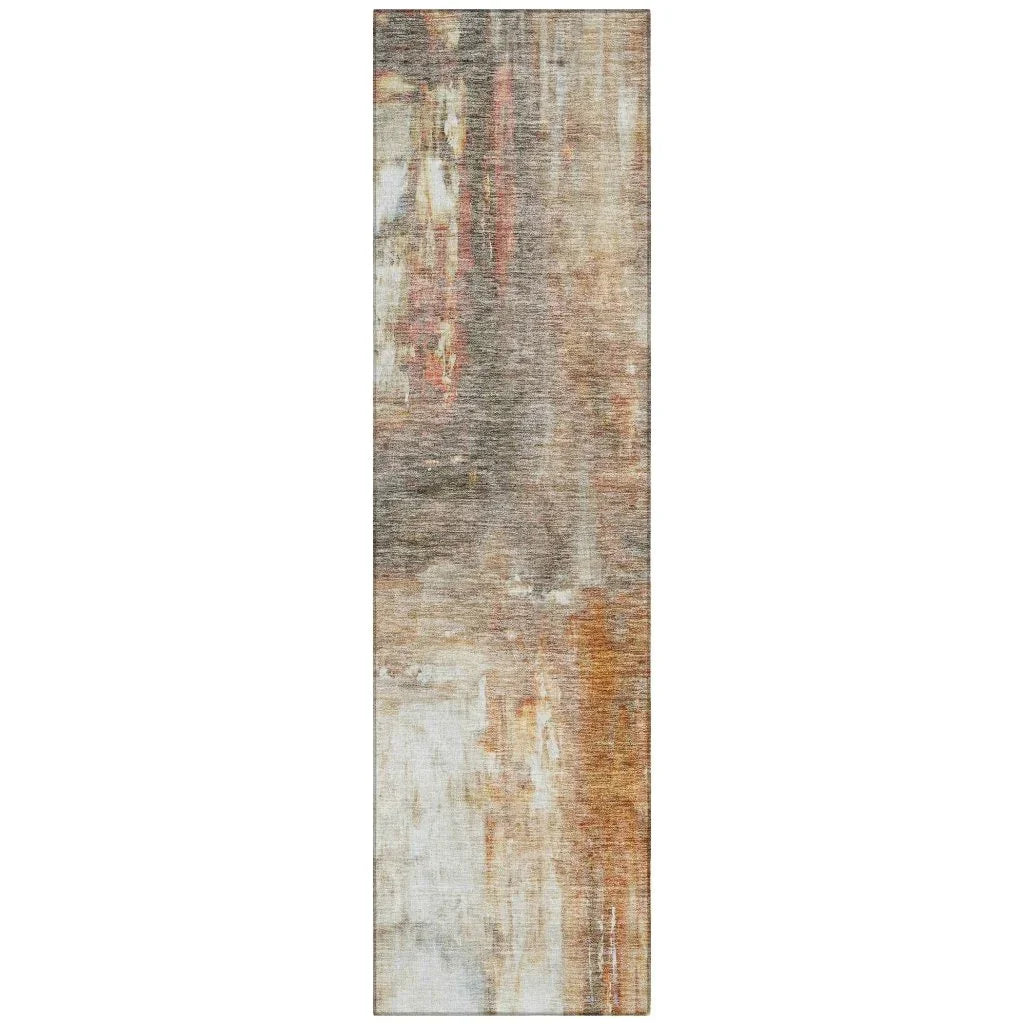 LOOMLAN Rugs Nocturne Orange Washable Indoor-Outdoor Rug