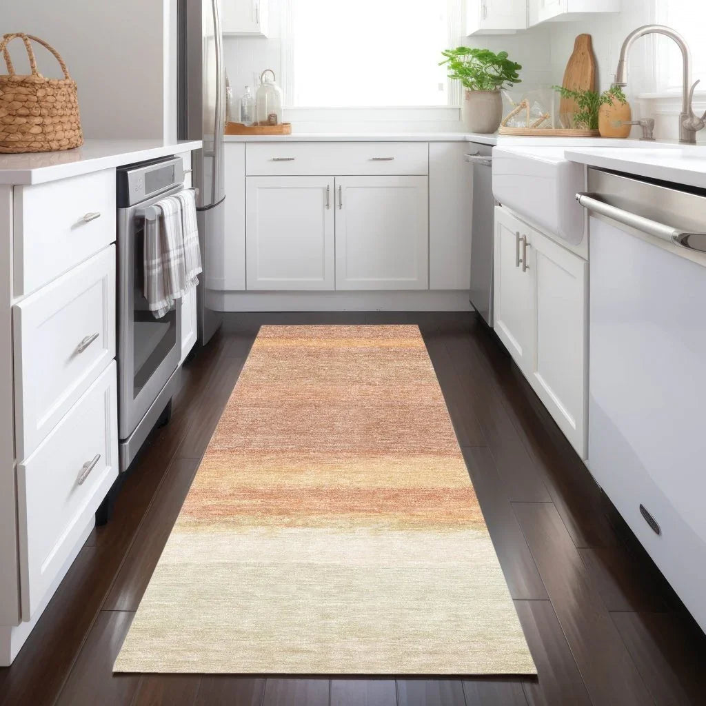 LOOMLAN Rugs Noe Orange Washable Indoor-Outdoor Rug