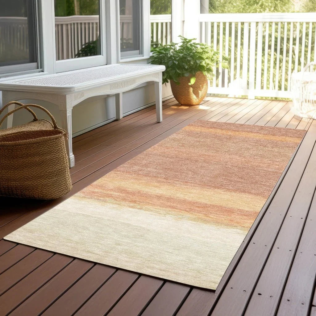 LOOMLAN Rugs Noe Orange Washable Indoor-Outdoor Rug