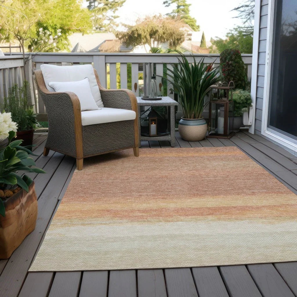 LOOMLAN Rugs Noe Orange Washable Indoor-Outdoor Rug