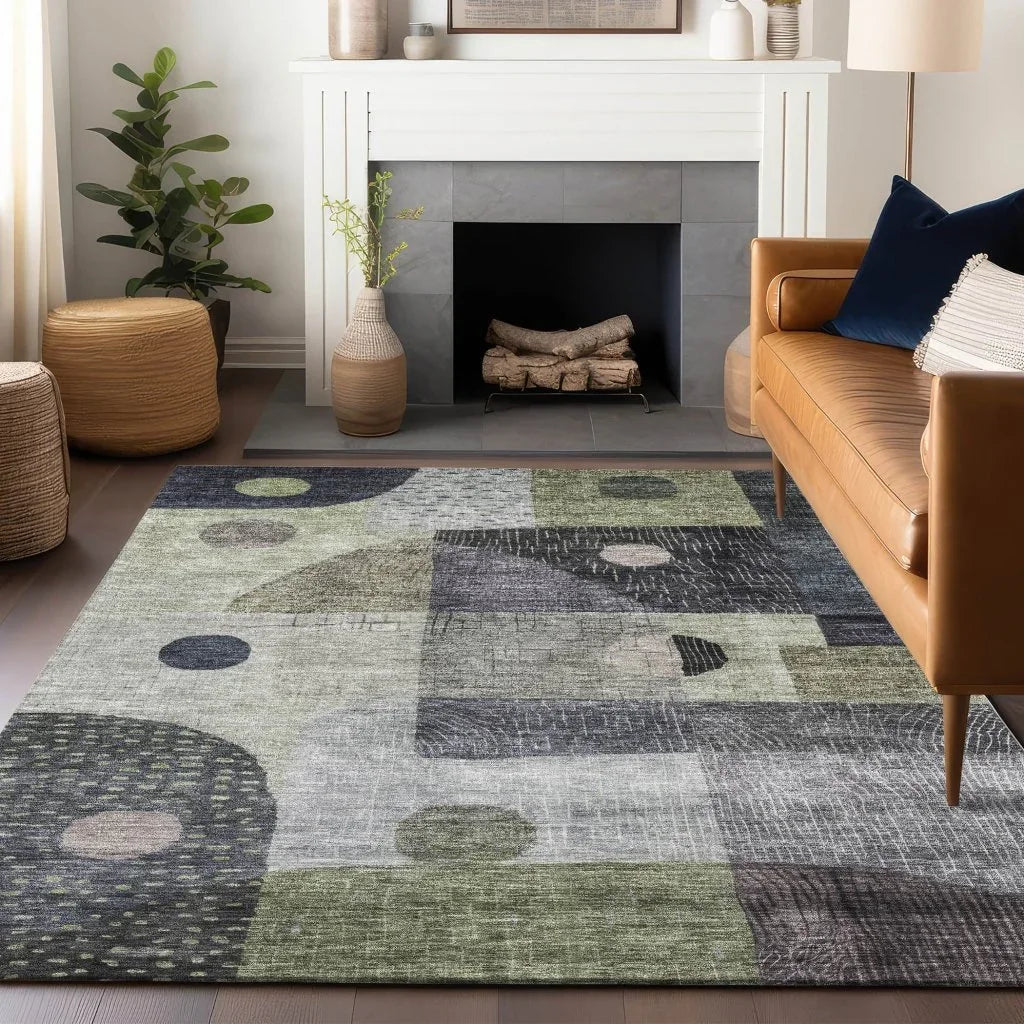LOOMLAN Rugs Noel Aloe Washable Indoor-Outdoor Rug