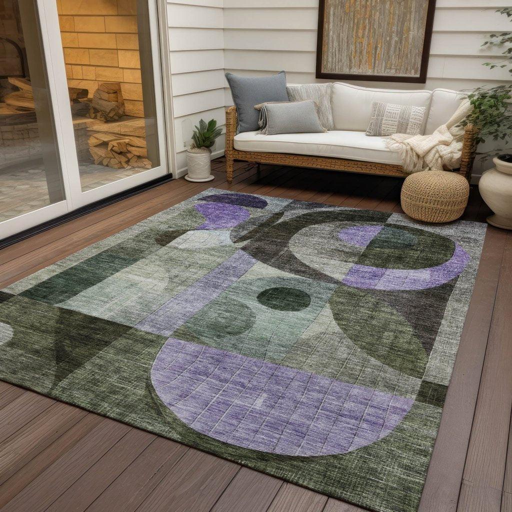 LOOMLAN Rugs Noel Olive Washable Indoor-Outdoor Rug