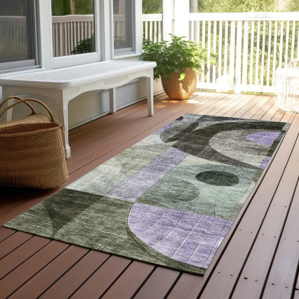 LOOMLAN Rugs Noel Olive Washable Indoor-Outdoor Rug
