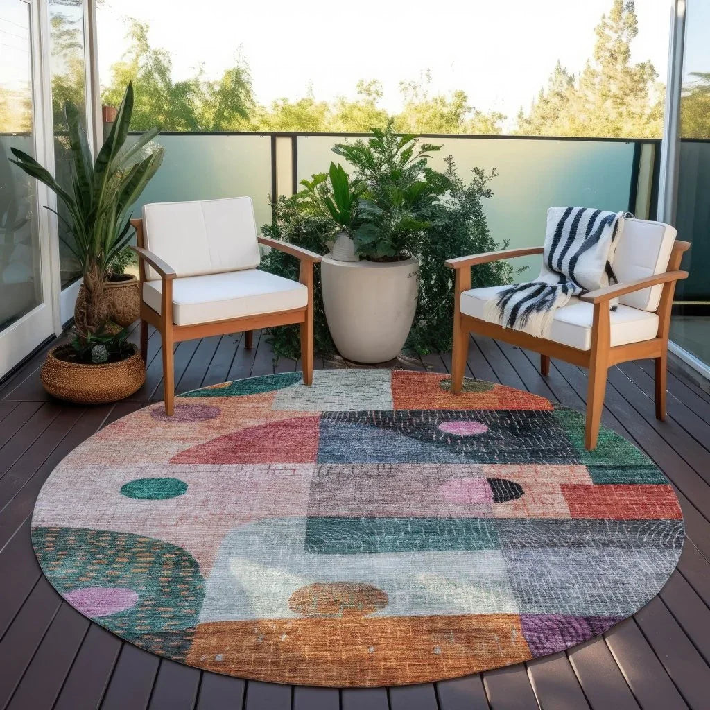 LOOMLAN Rugs Noel Orange Washable Indoor-Outdoor Rug