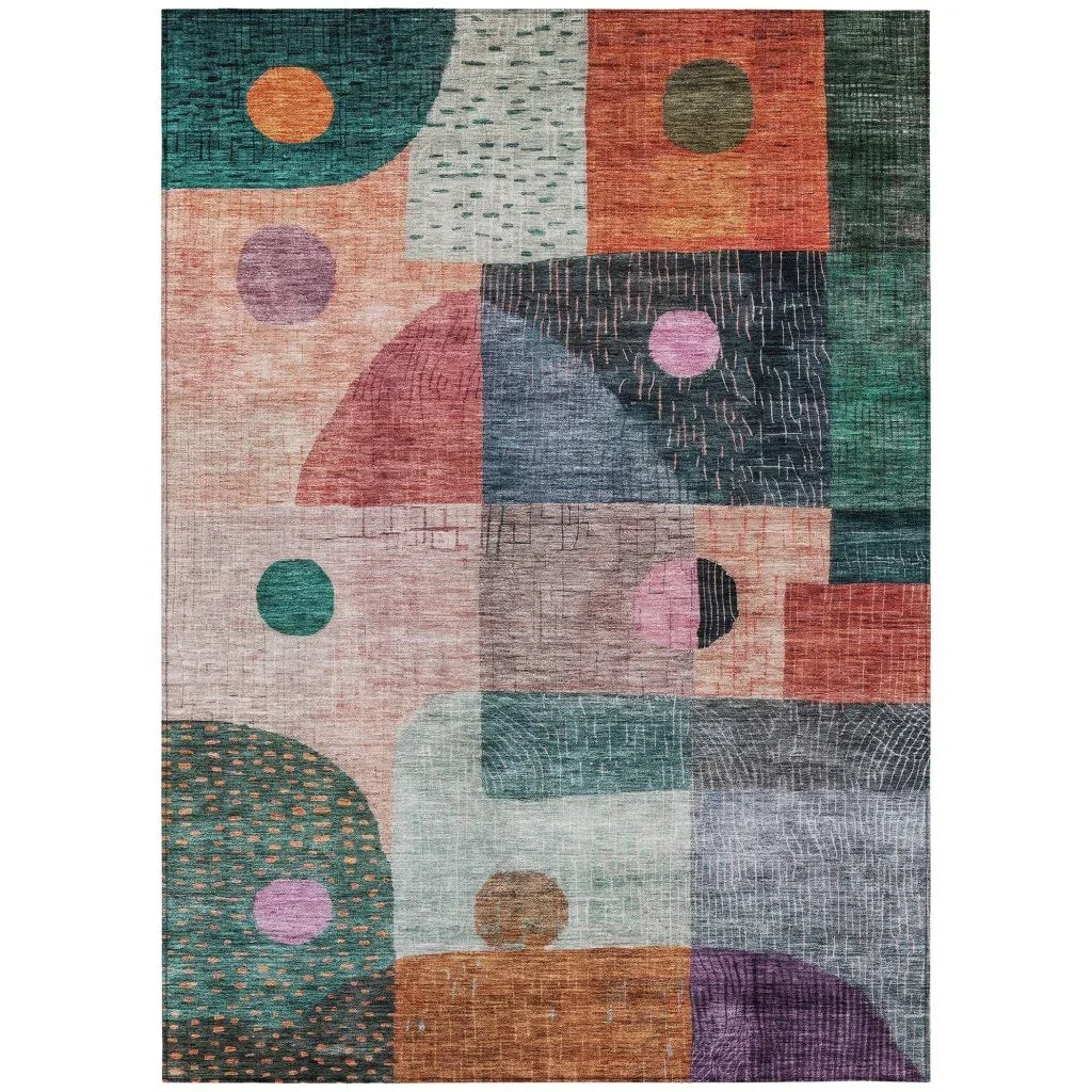 LOOMLAN Rugs Noel Orange Washable Indoor-Outdoor Rug