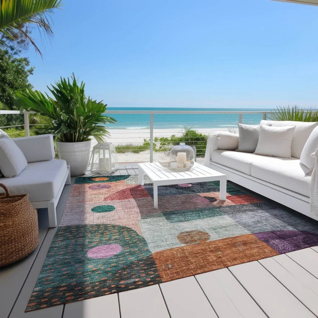 LOOMLAN Rugs Noel Orange Washable Indoor-Outdoor Rug