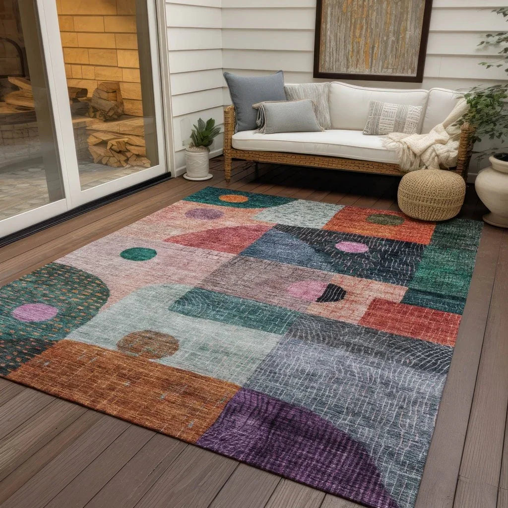 LOOMLAN Rugs Noel Orange Washable Indoor-Outdoor Rug