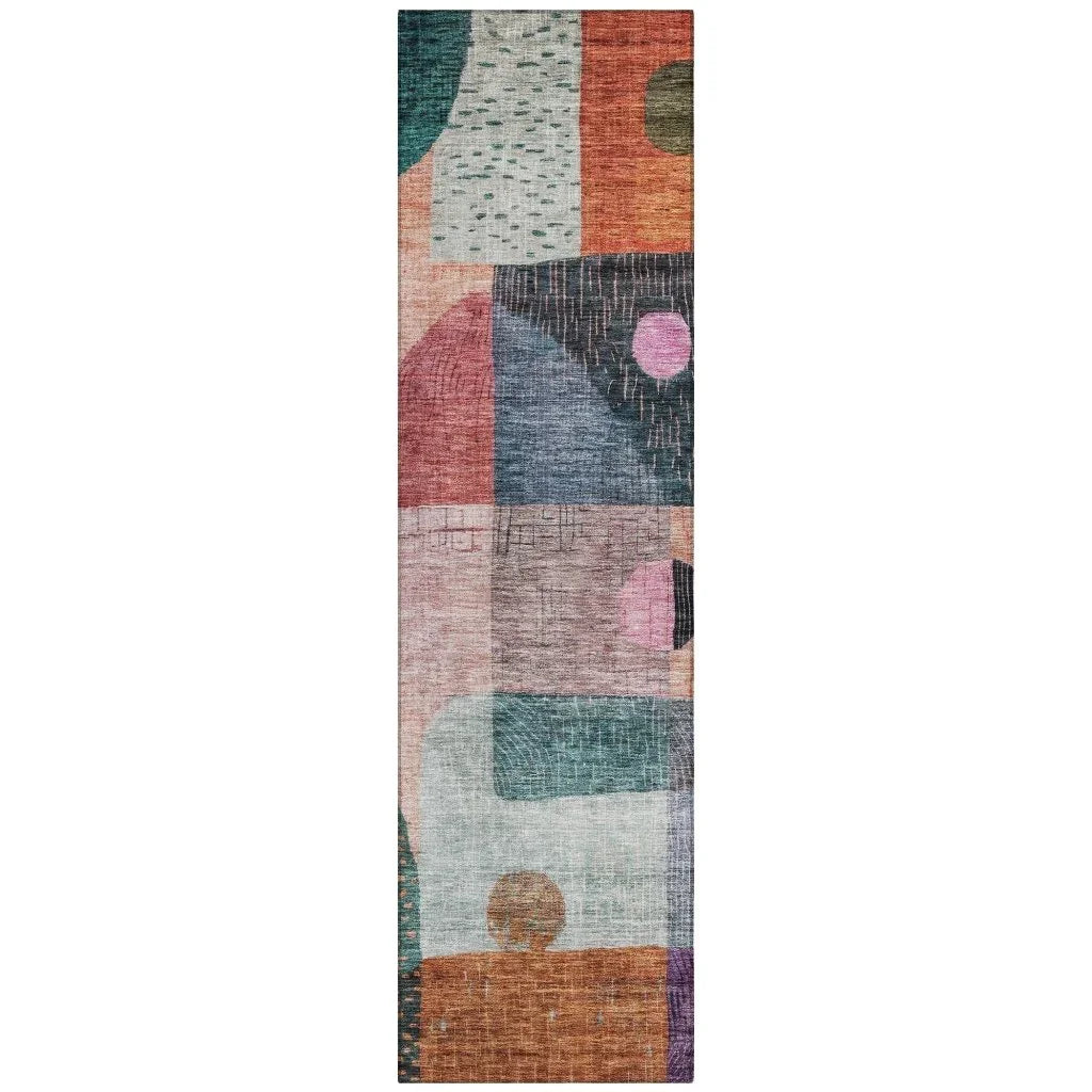 LOOMLAN Rugs Noel Orange Washable Indoor-Outdoor Rug