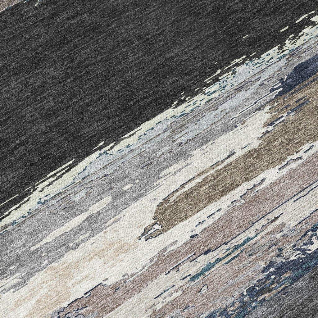 LOOMLAN Rugs Nomaria Black Washable Indoor-Outdoor Rug