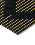 LOOMLAN Rugs Norelia Black Washable Indoor-Outdoor Rug