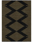 LOOMLAN Rugs Norelia Black Washable Indoor-Outdoor Rug