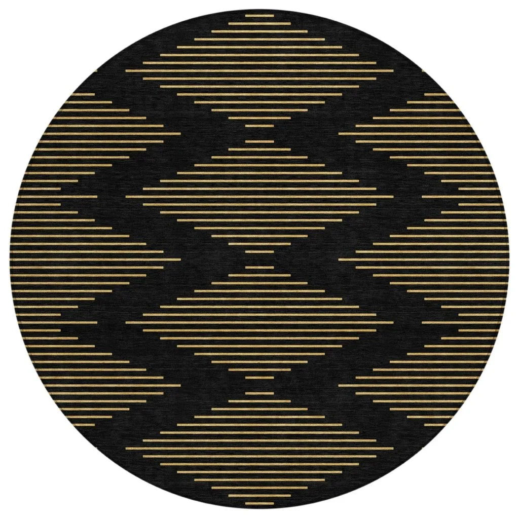 LOOMLAN Rugs Norelia Black Washable Indoor-Outdoor Rug