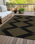 LOOMLAN Rugs Norelia Black Washable Indoor-Outdoor Rug