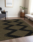 LOOMLAN Rugs Norelia Black Washable Indoor-Outdoor Rug
