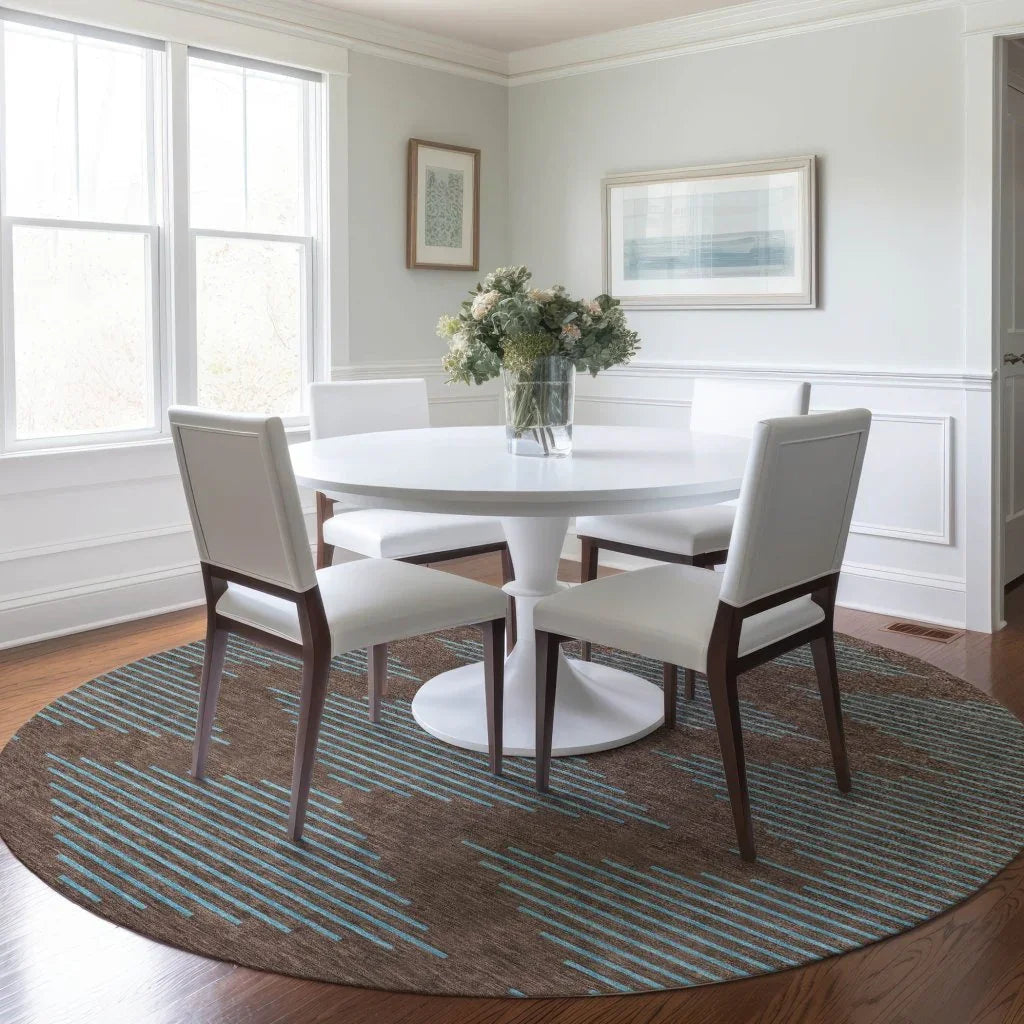 LOOMLAN Rugs Norelia Brown Washable Indoor-Outdoor Rug