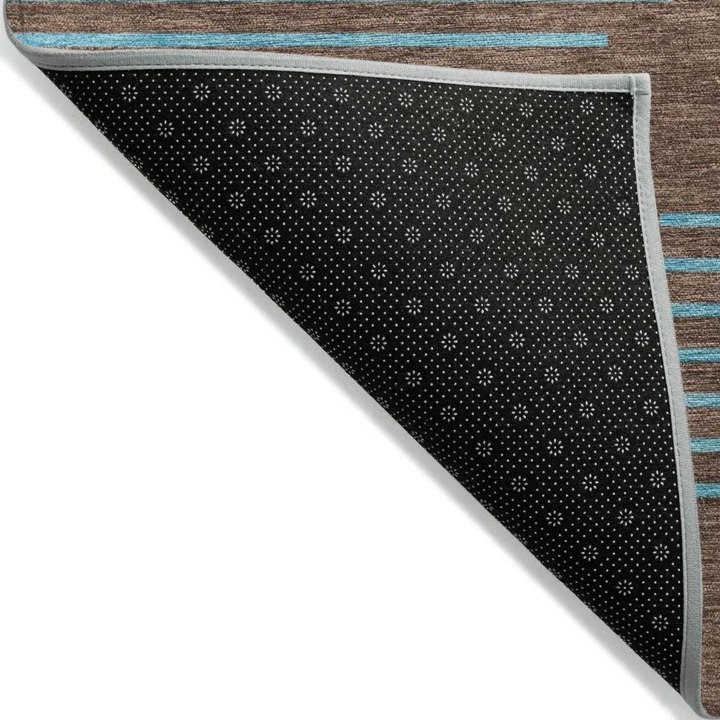 LOOMLAN Rugs Norelia Brown Washable Indoor-Outdoor Rug