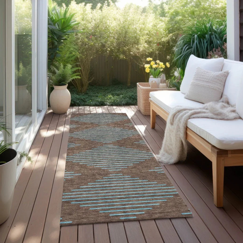 LOOMLAN Rugs Norelia Brown Washable Indoor-Outdoor Rug