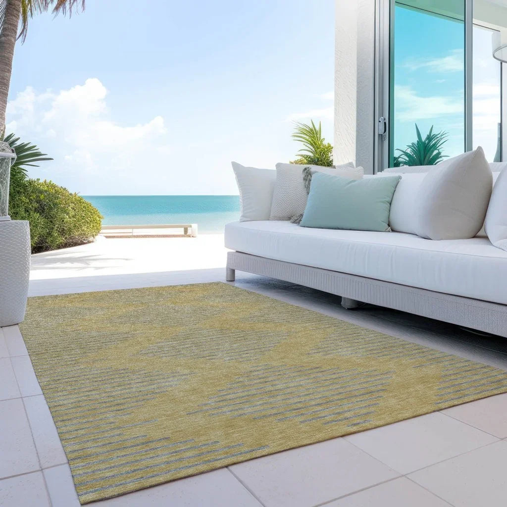 LOOMLAN Rugs Norelia Gold Washable Indoor-Outdoor Rug