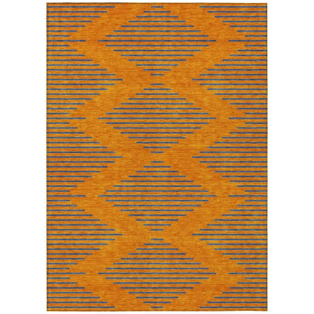 LOOMLAN Rugs Norelia Orange Washable Indoor-Outdoor Rug