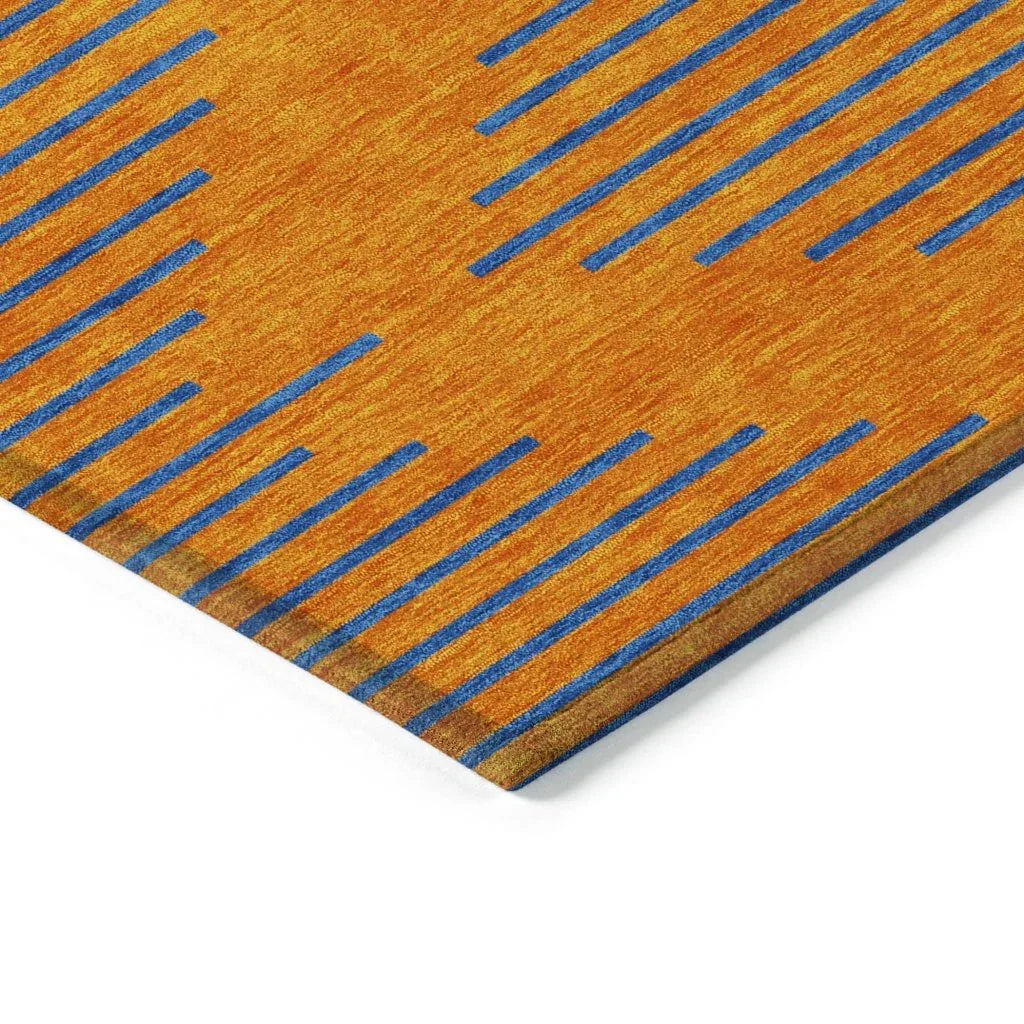 LOOMLAN Rugs Norelia Orange Washable Indoor-Outdoor Rug