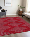 LOOMLAN Rugs Norelia Red Washable Indoor-Outdoor Rug