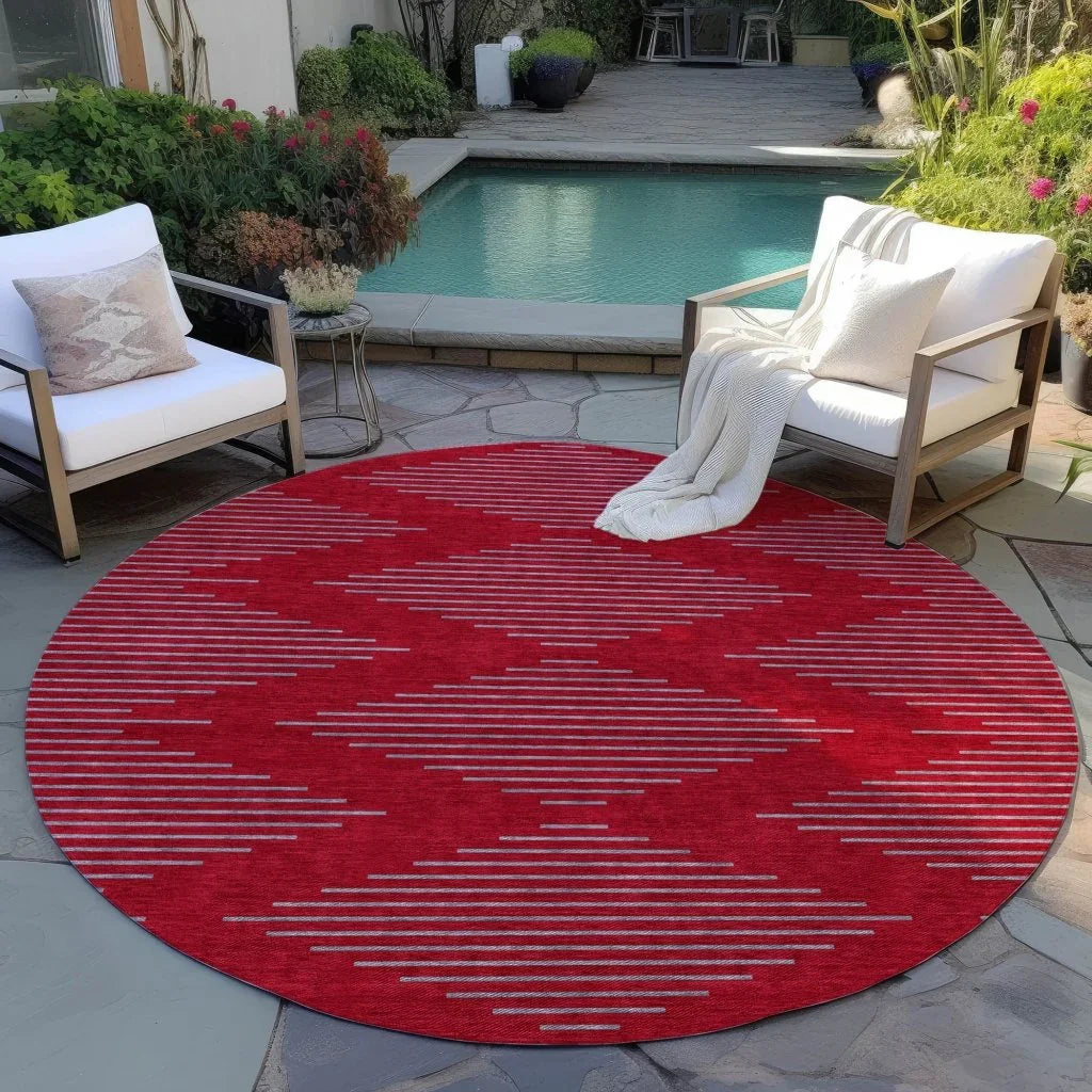 LOOMLAN Rugs Norelia Red Washable Indoor-Outdoor Rug
