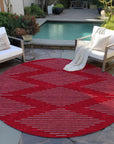 LOOMLAN Rugs Norelia Red Washable Indoor-Outdoor Rug