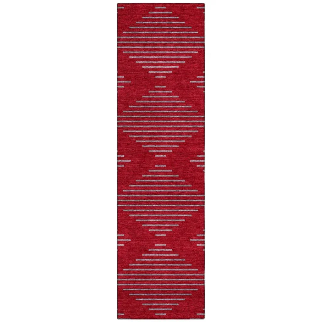 LOOMLAN Rugs Norelia Red Washable Indoor-Outdoor Rug