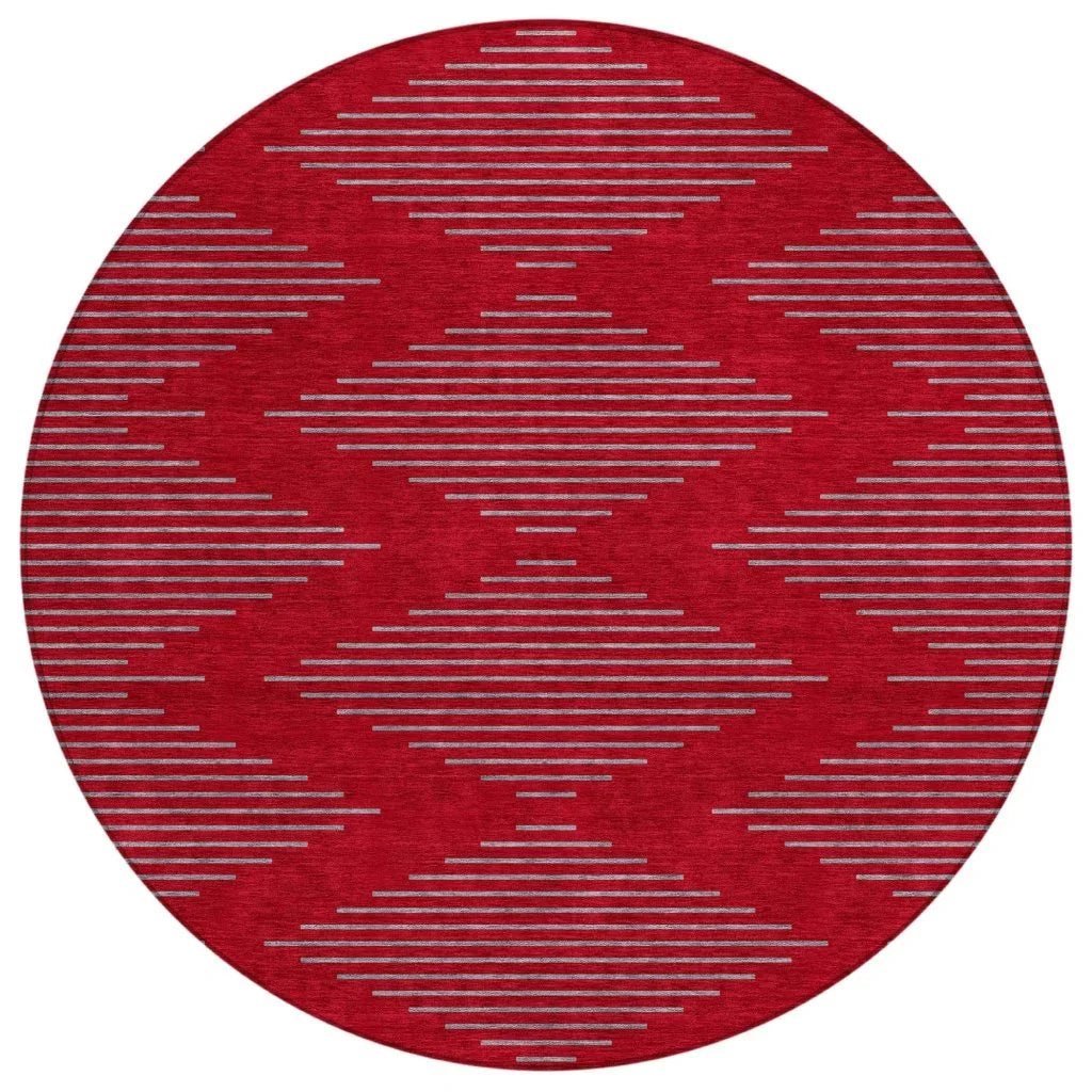 LOOMLAN Rugs Norelia Red Washable Indoor-Outdoor Rug