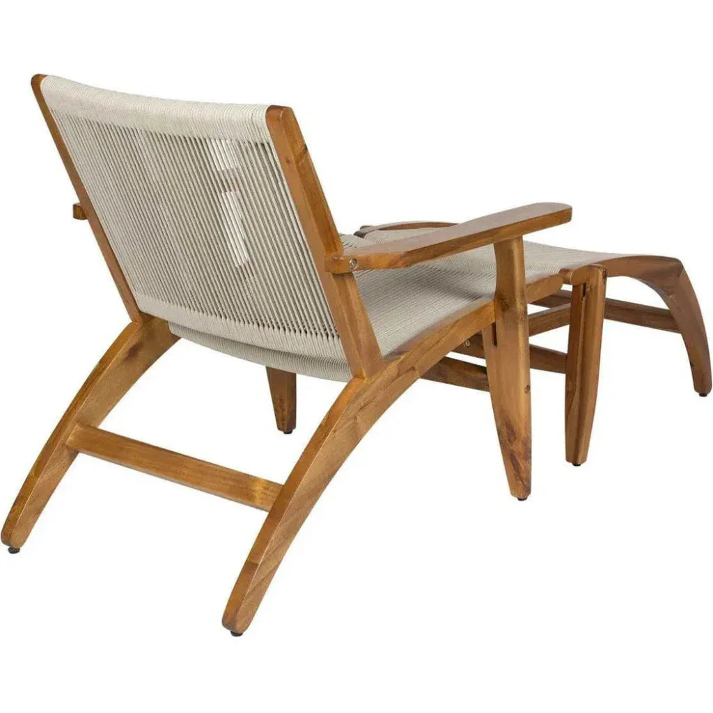 Seasonal Living Norway Outdoor Lounge Chair &amp; Footstool Set of Two