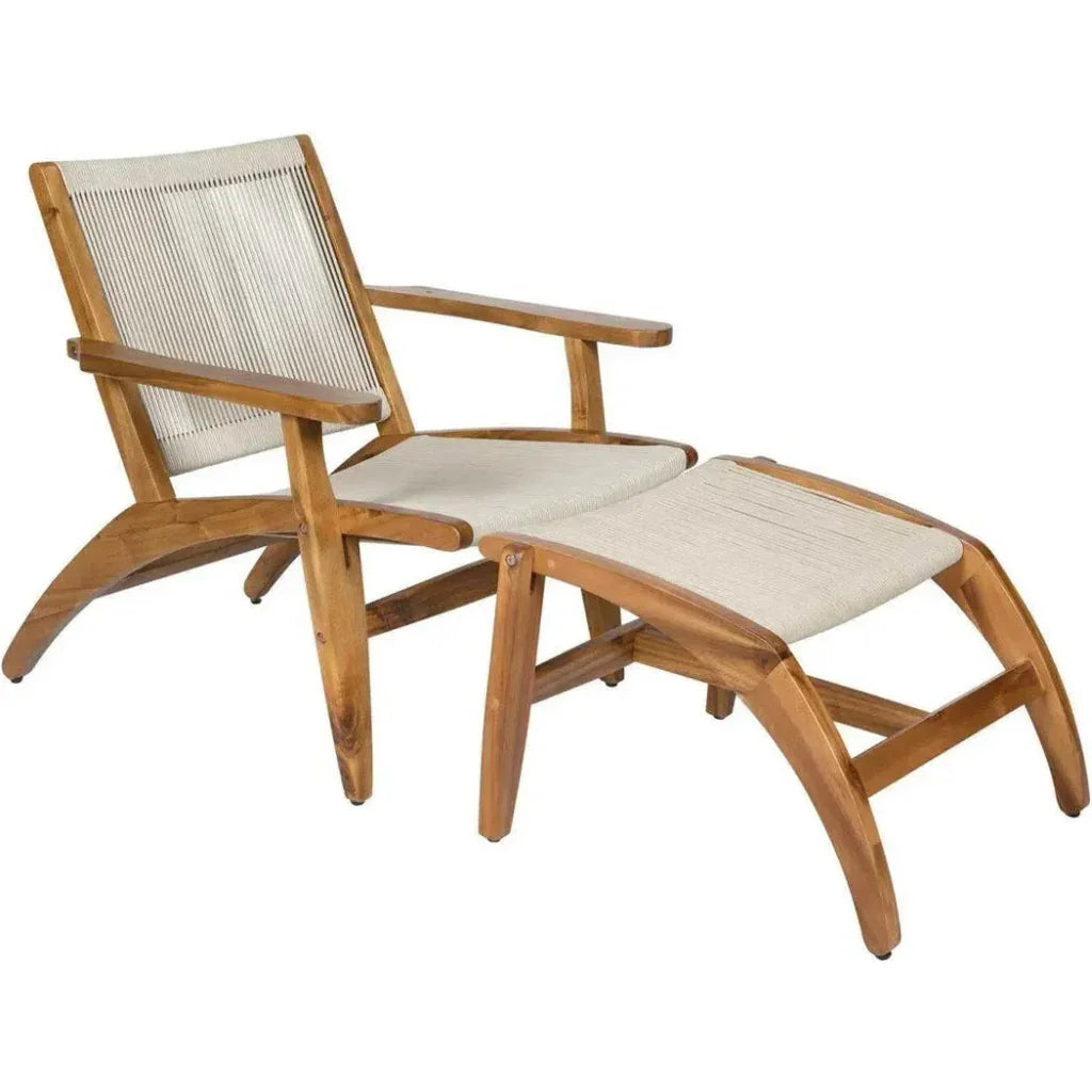 Seasonal Living Norway Outdoor Lounge Chair &amp; Footstool Set of Two