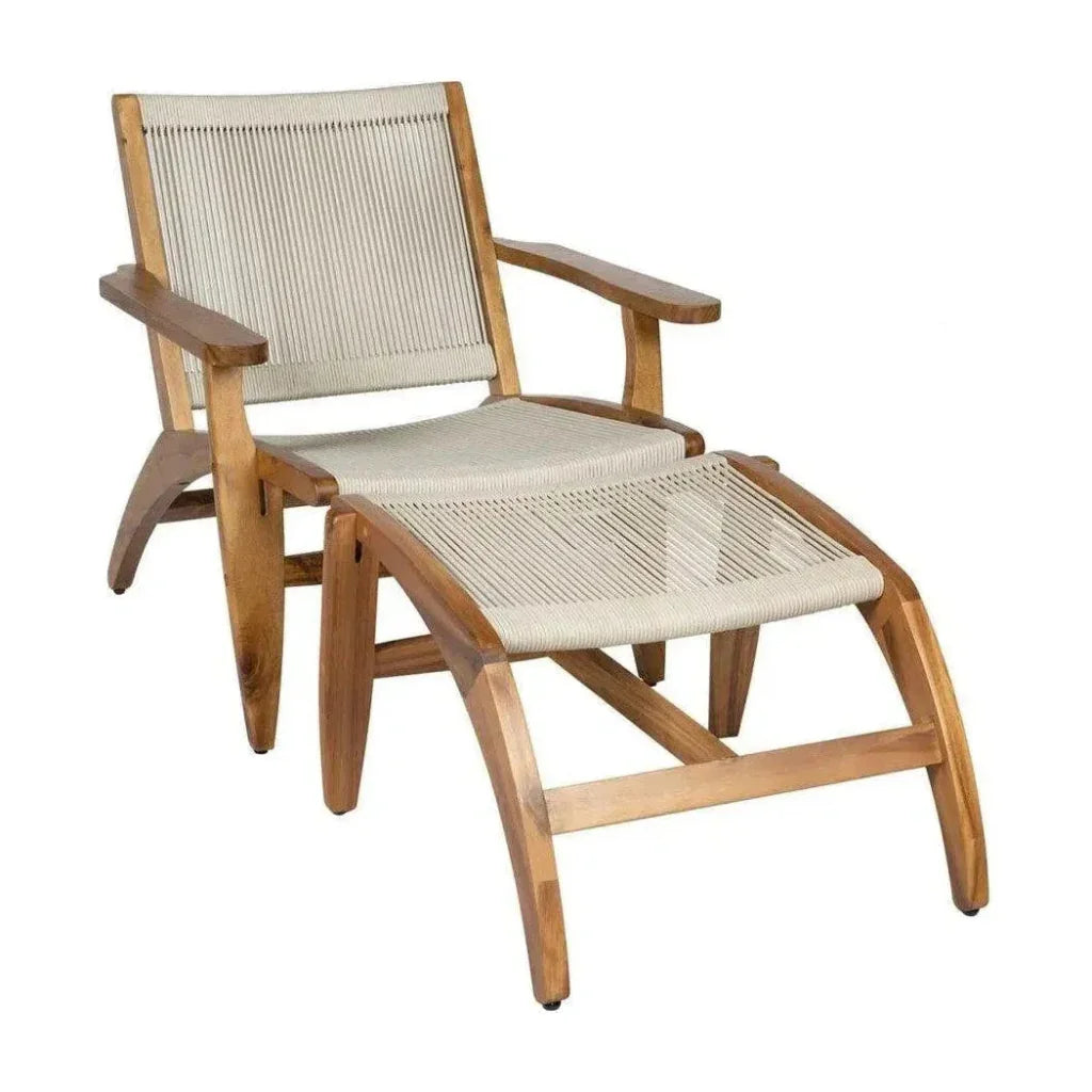 Seasonal Living Norway Outdoor Lounge Chair &amp; Footstool Set of Two