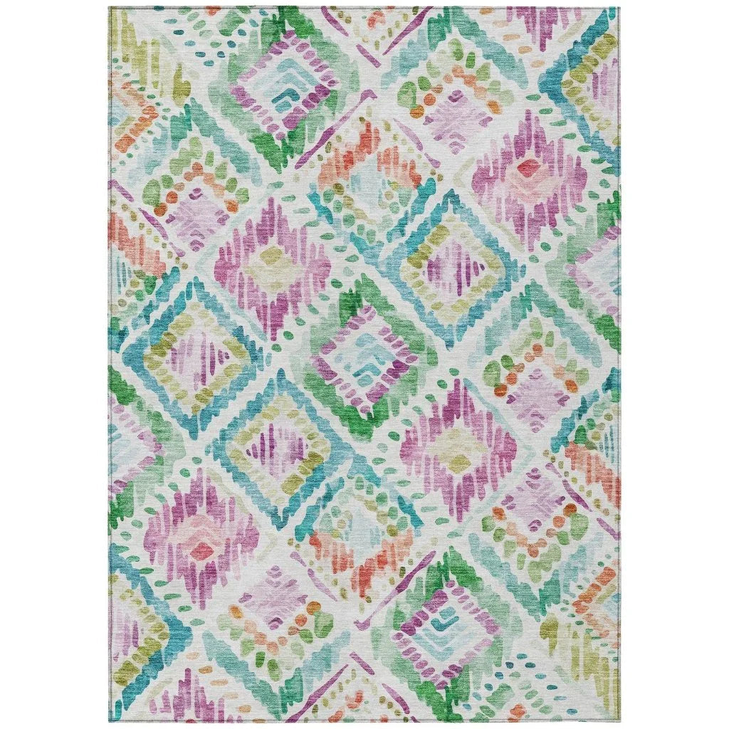 LOOMLAN Rugs Nova Teal Washable Indoor-Outdoor Rug