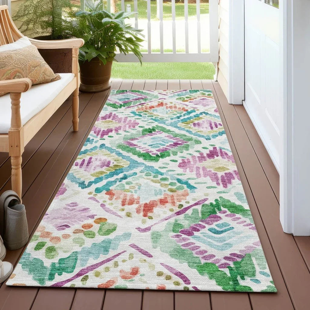 LOOMLAN Rugs Nova Teal Washable Indoor-Outdoor Rug
