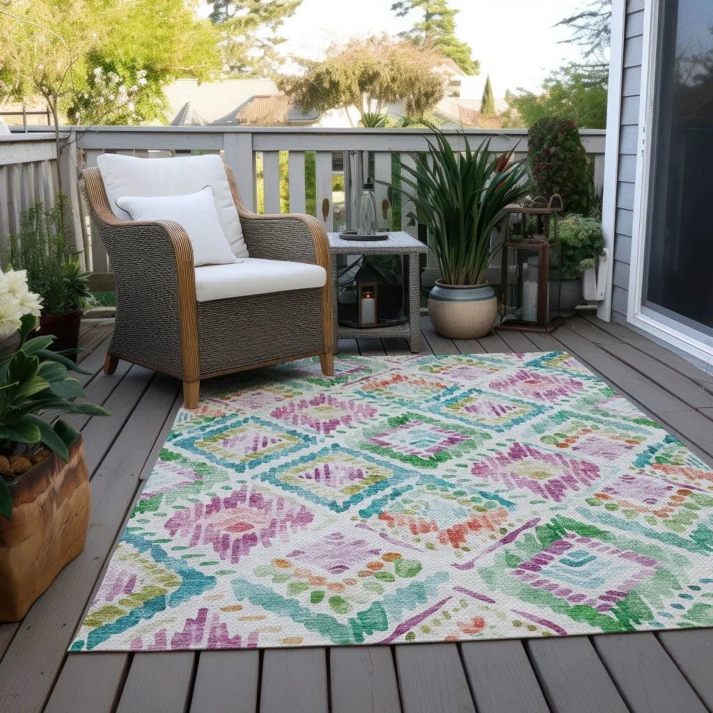 LOOMLAN Rugs Nova Teal Washable Indoor-Outdoor Rug