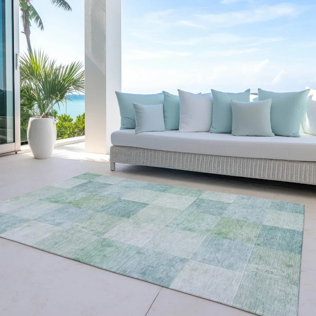 LOOMLAN Rugs Novanta Blue Washable Indoor-Outdoor Rug