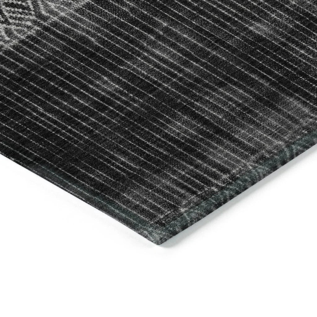 LOOMLAN Rugs Novelle Black Washable Indoor-Outdoor Rug