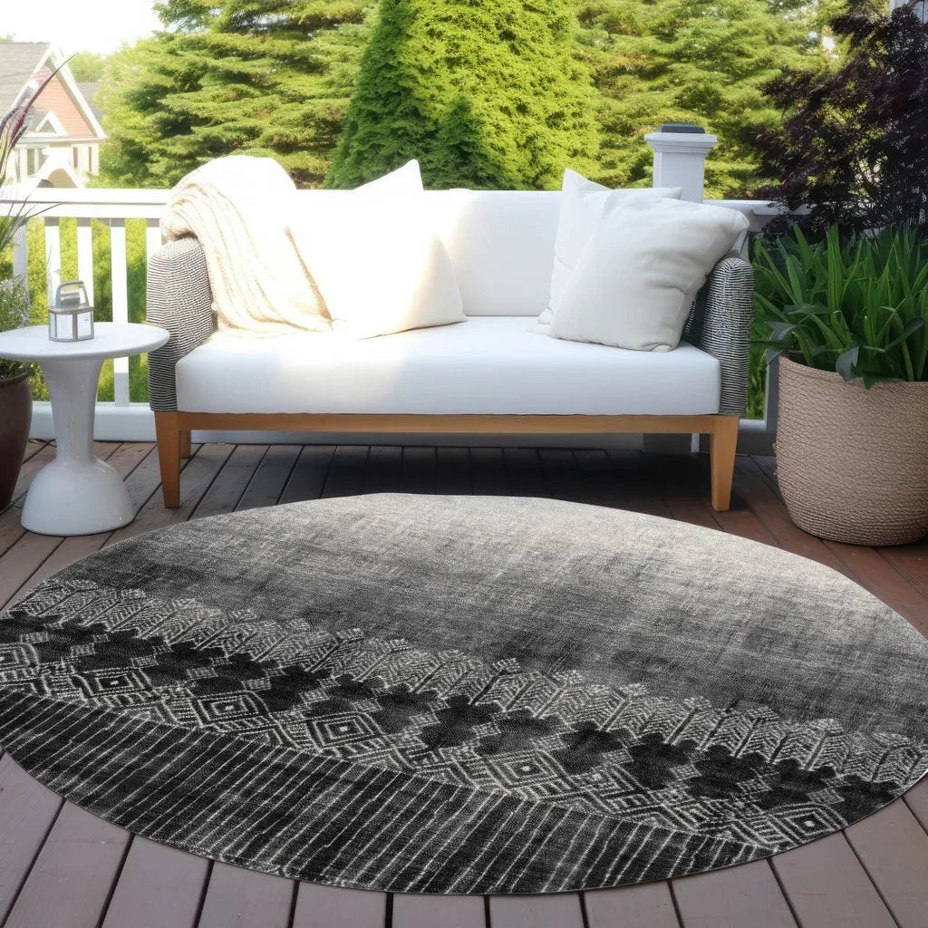 LOOMLAN Rugs Novelle Black Washable Indoor-Outdoor Rug