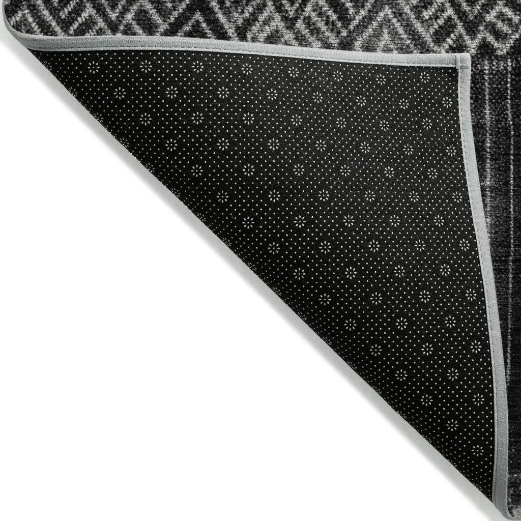 LOOMLAN Rugs Novelle Black Washable Indoor-Outdoor Rug
