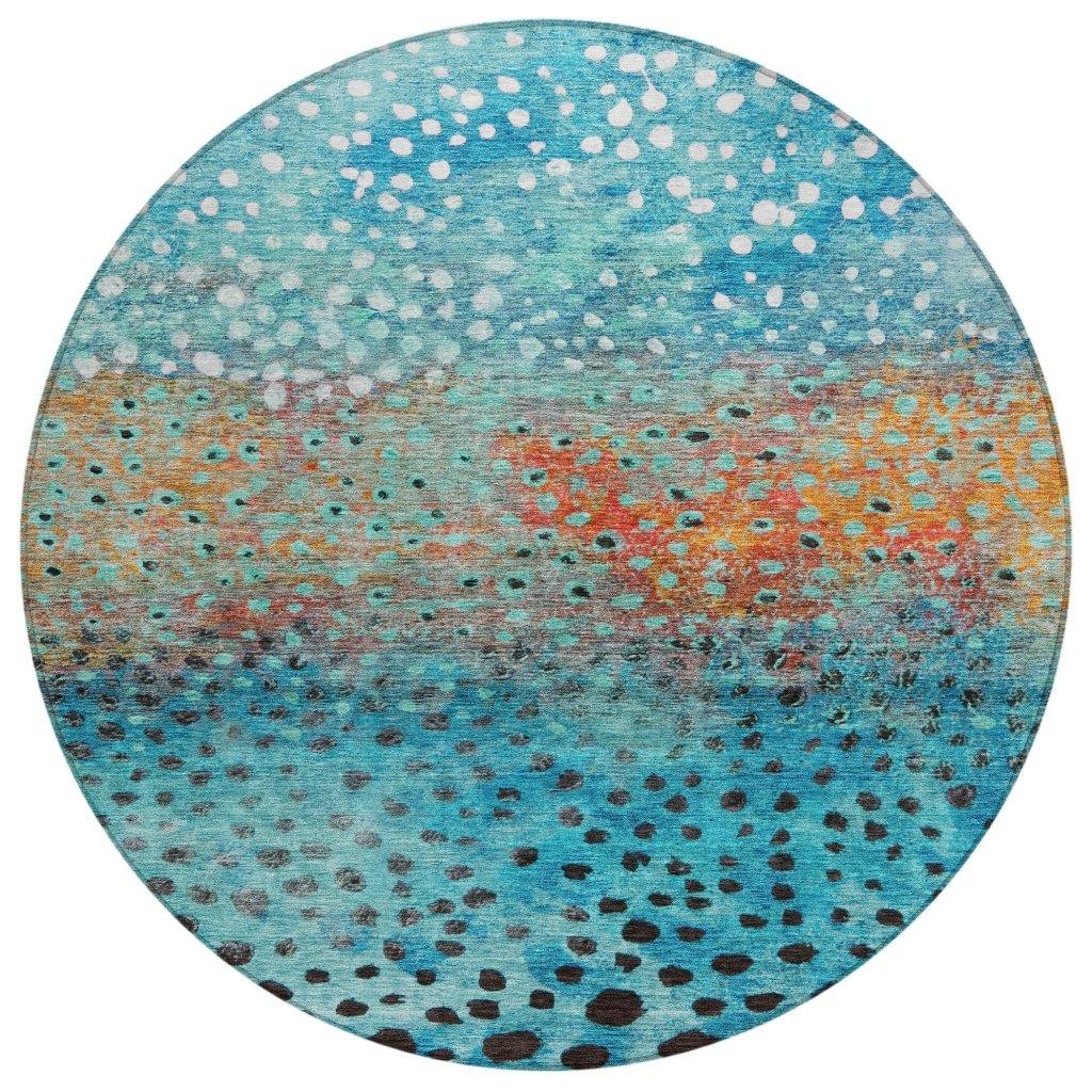 LOOMLAN Rugs Nuvane Blue Washable Indoor-Outdoor Rug