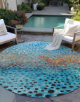 LOOMLAN Rugs Nuvane Blue Washable Indoor-Outdoor Rug