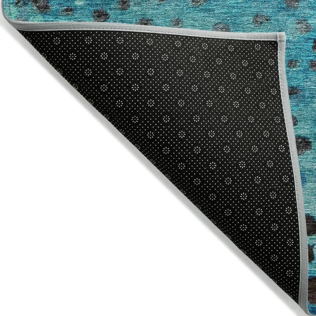 LOOMLAN Rugs Nuvane Blue Washable Indoor-Outdoor Rug