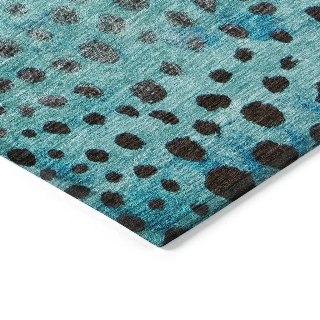LOOMLAN Rugs Nuvane Blue Washable Indoor-Outdoor Rug