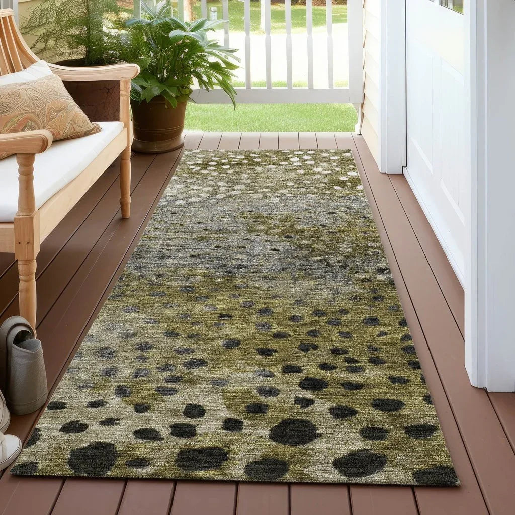 LOOMLAN Rugs Nuvane Brown Washable Indoor-Outdoor Rug