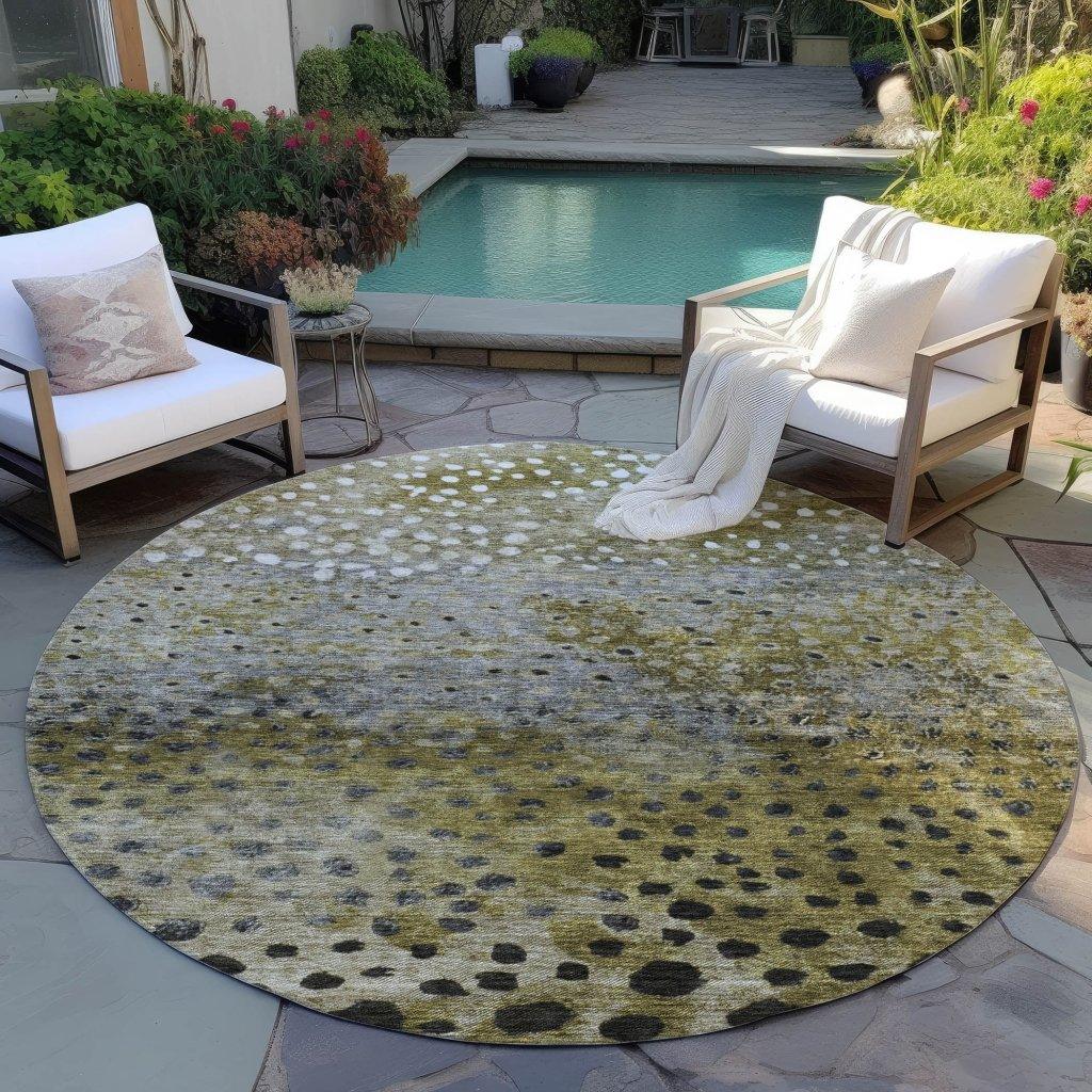 LOOMLAN Rugs Nuvane Brown Washable Indoor-Outdoor Rug