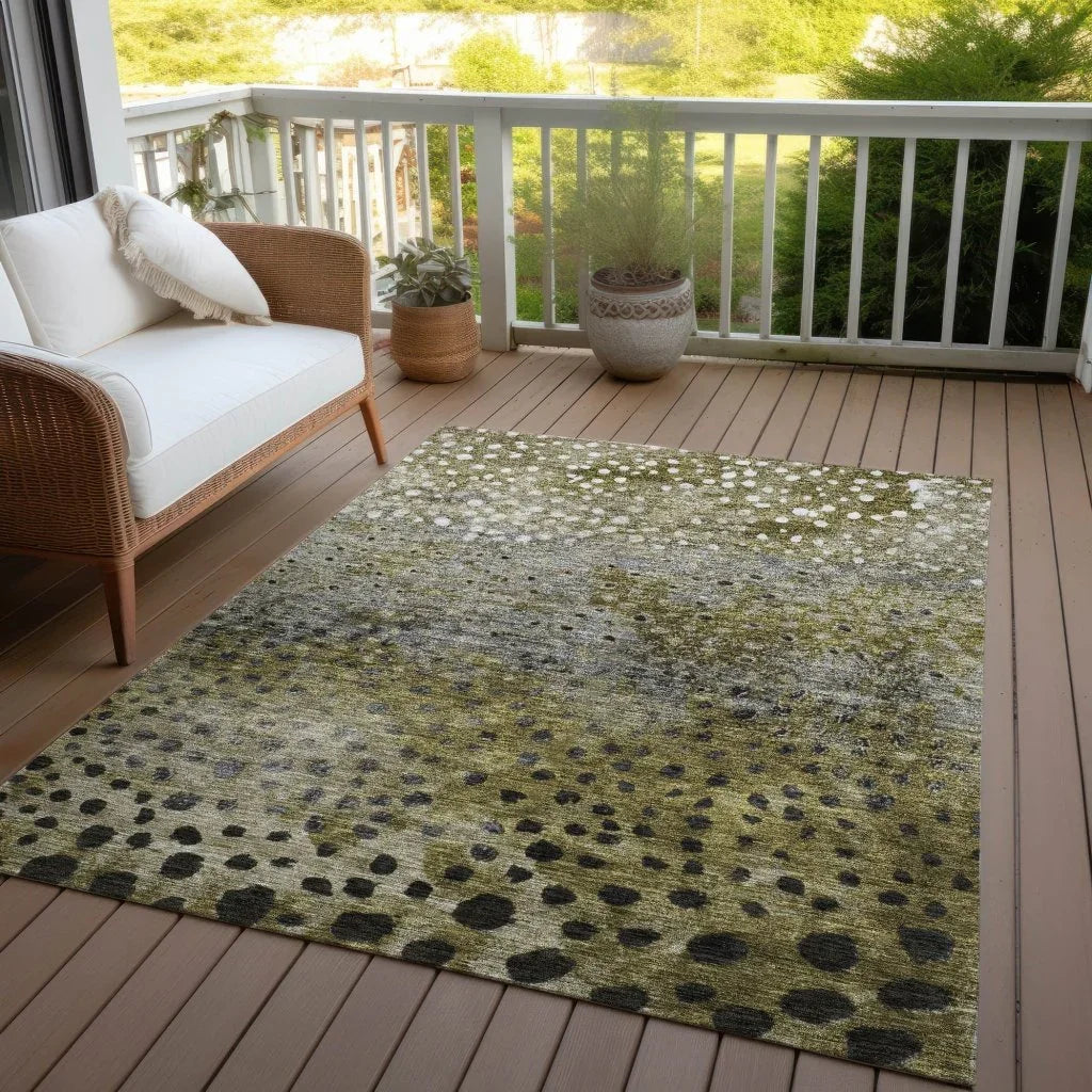 LOOMLAN Rugs Nuvane Brown Washable Indoor-Outdoor Rug