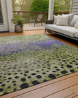 LOOMLAN Rugs Nuvane Green Washable Indoor-Outdoor Rug