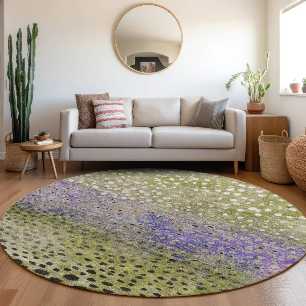 LOOMLAN Rugs Nuvane Green Washable Indoor-Outdoor Rug
